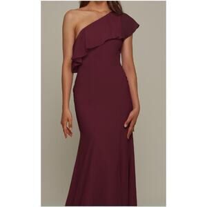 AW BRIDAL 0 XS burgundy wine Felicia formal prom bridesmaid maxi dress NEW 0B2